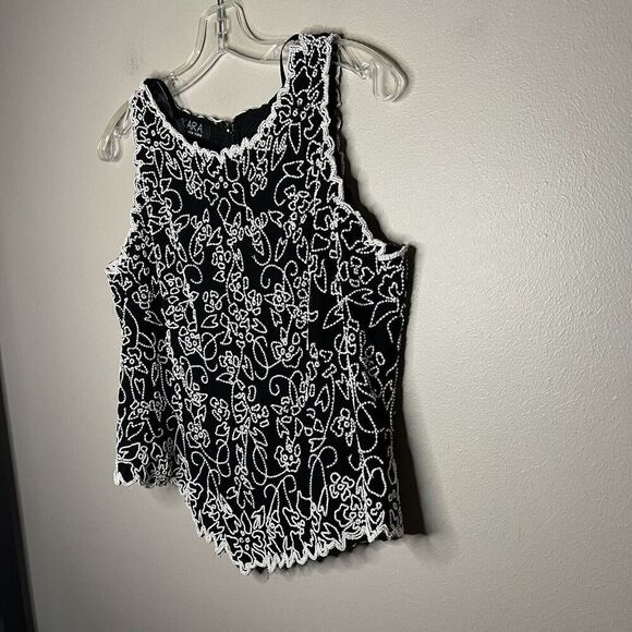 J KARA Beaded Top Womens Size Large All Over Beaded Dressy Fairy Formal Tank - Picture 4 of 12